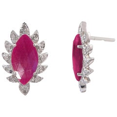 Boucles d'oreilles Meghna Jewels rubis et diamants