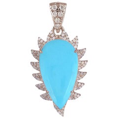Turquoise Diamond Pendant Necklace
