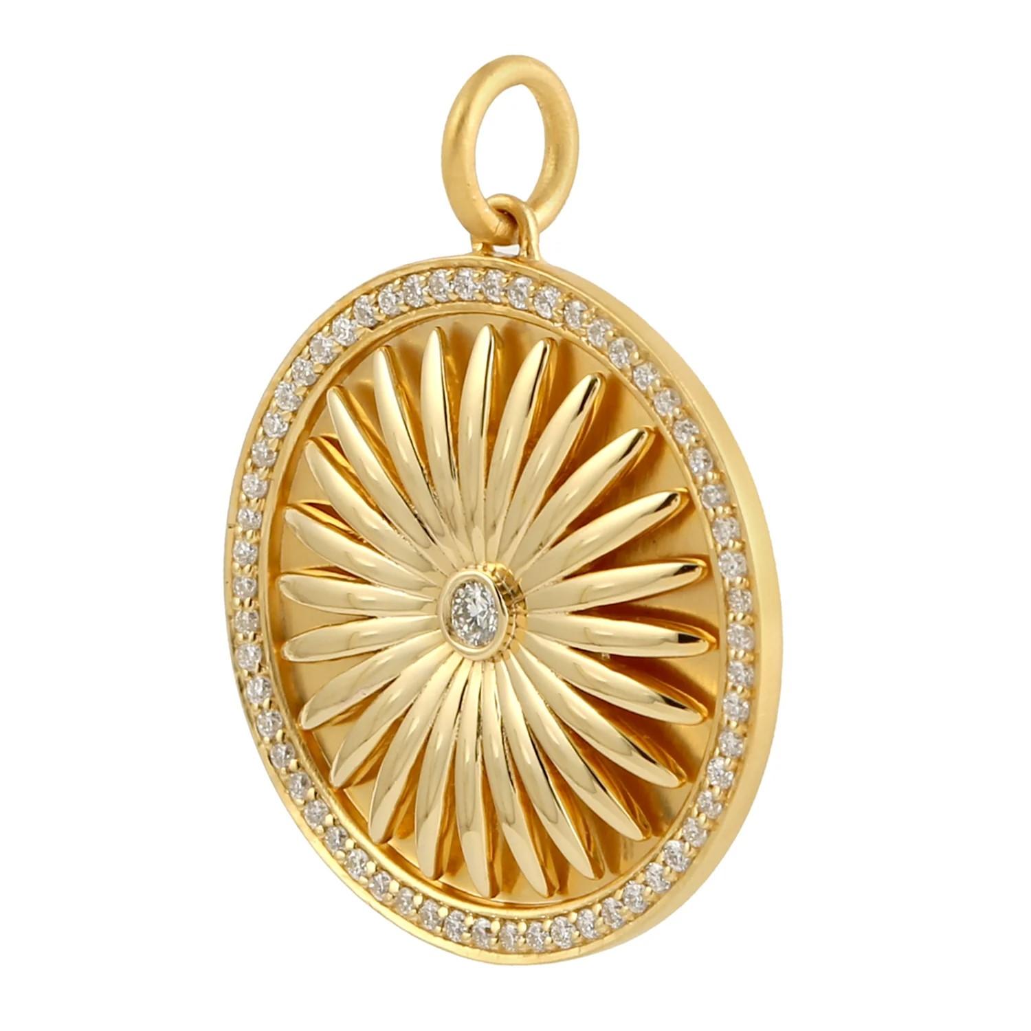 This medallion charm has been meticulously crafted from 14-karat gold and set in .34 carats of sparkling diamonds. 

FOLLOW  MEGHNA JEWELS storefront to view the latest collection & exclusive pieces.  Meghna Jewels is proudly rated as a Top Seller