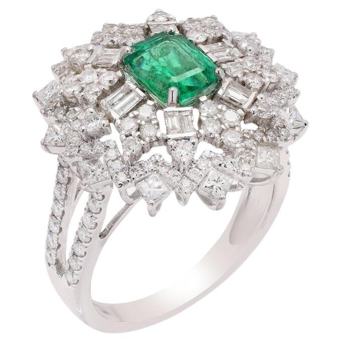 Meghna Jewels Emerald Cut Diamond 18K Gold Ring