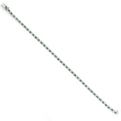 Meghna Jewels Emerald Diamond 14 Karat Gold Tennis Bracelet