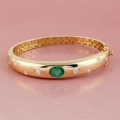 Meghna Jewels Bracciale Galaxy in oro giallo 14 carati con diamante e smeraldo