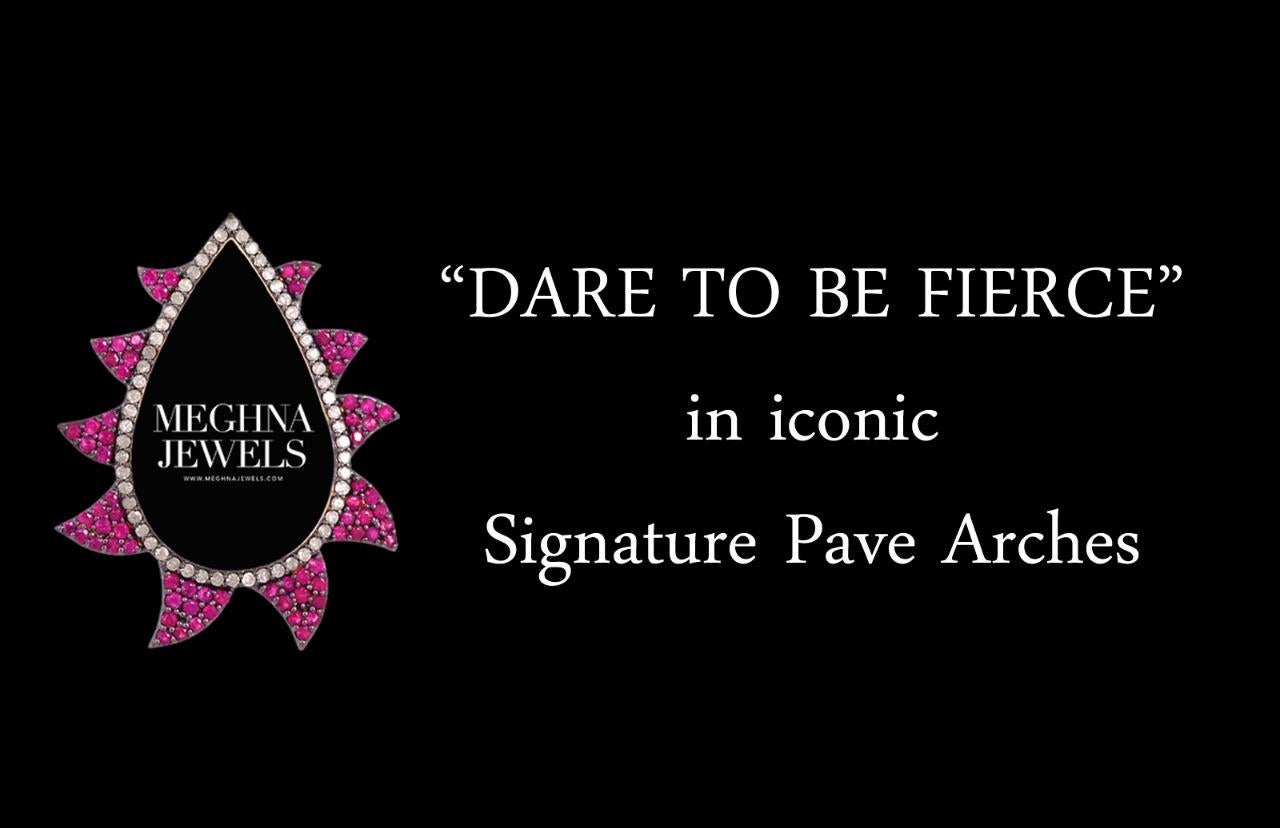 Meghna Jewels Bague flamme en onyx noir et diamants Neuf - En vente à Hoffman Estate, IL