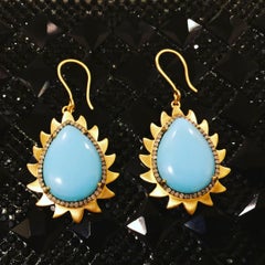 Orecchini a fiamma con diamante turchese di Meghna Jewels