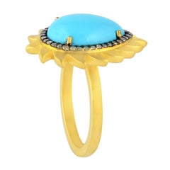 Turquoise Diamond Meghna Jewels Flame Ring