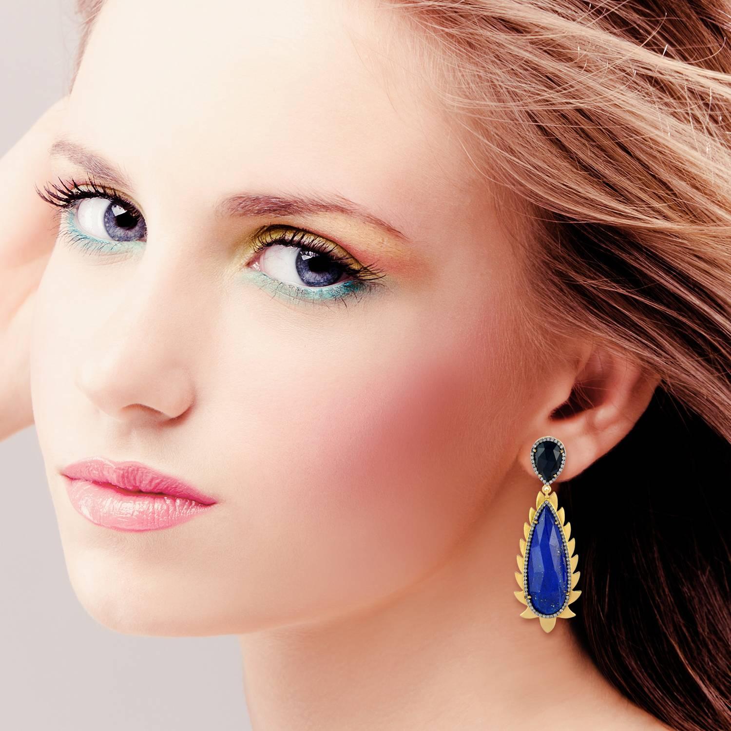 turquoise diamond drop earrings