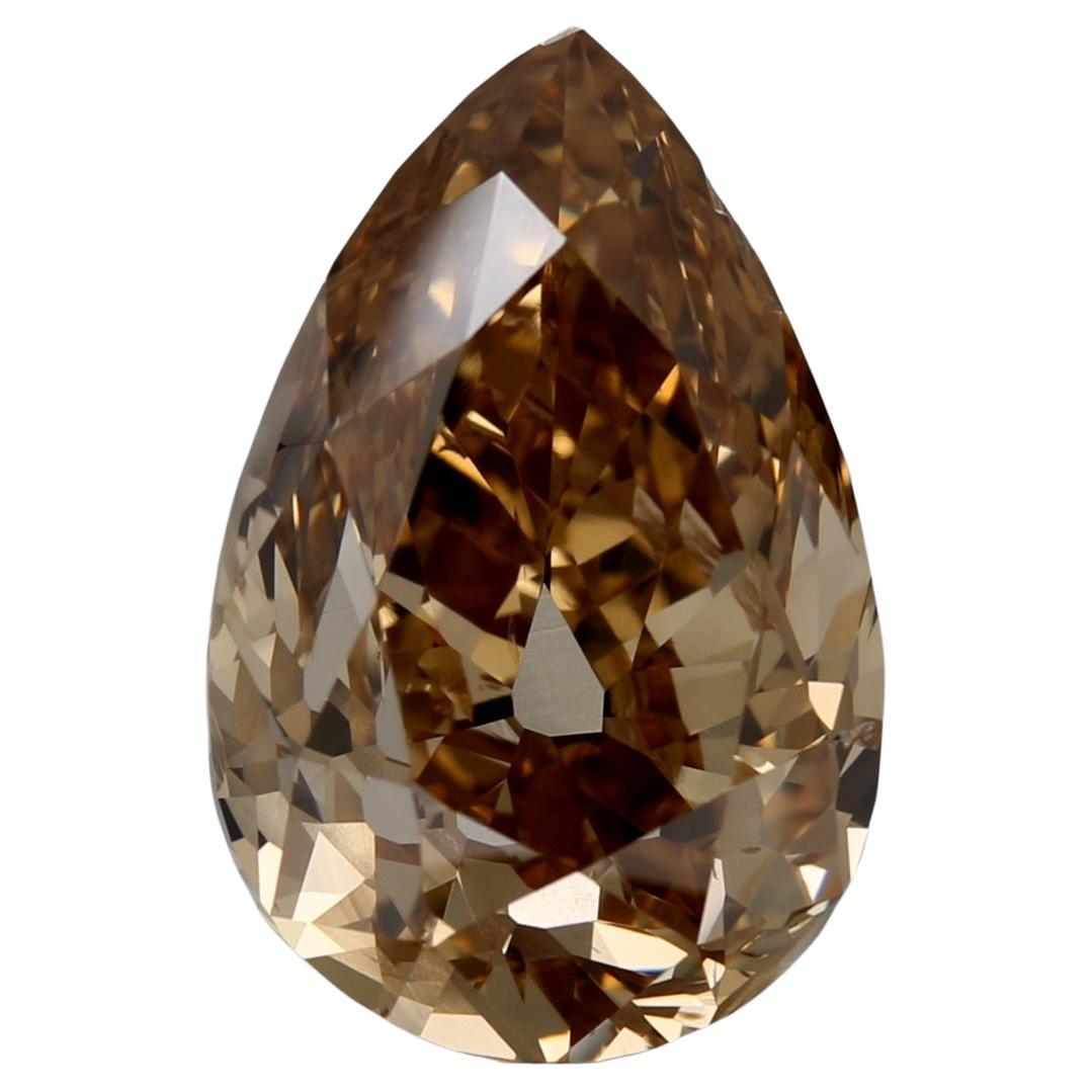 Meghna Jewels GIA Certified 10.05 Carat Fancy Pear Brilliant Deep Brown Diamond For Sale