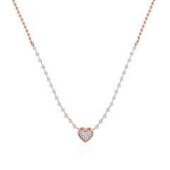 MEGHNA JEWELS Collana Tennis Happy Hearts con diamante in oro 18 carati