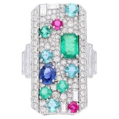 Meghna Jewels Kaleidoscope Diamond 18K Gold Statement Ring