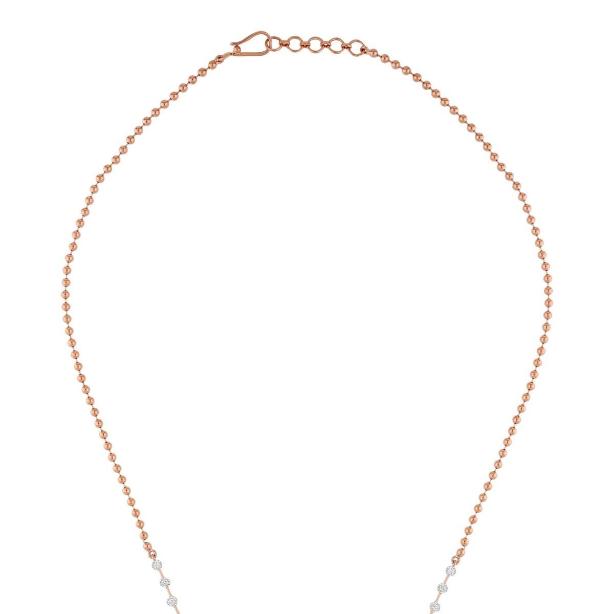 Meghna Jewels Happy Hearts Diamant-Tennis-Halskette aus 18 Karat Gold (Herzschliff) im Angebot