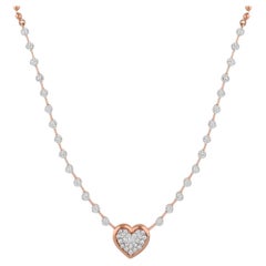 Meghna Jewels Happy Hearts Diamond 18K Gold Tennis Necklace