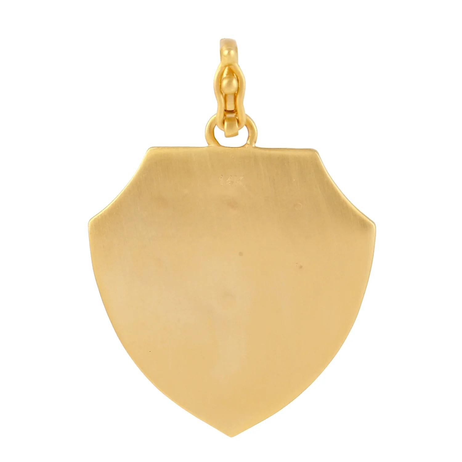 Artigiano Meghna Jewels Make A Wish, collana con ciondolo con smalto e diamanti in oro 14 carati in vendita
