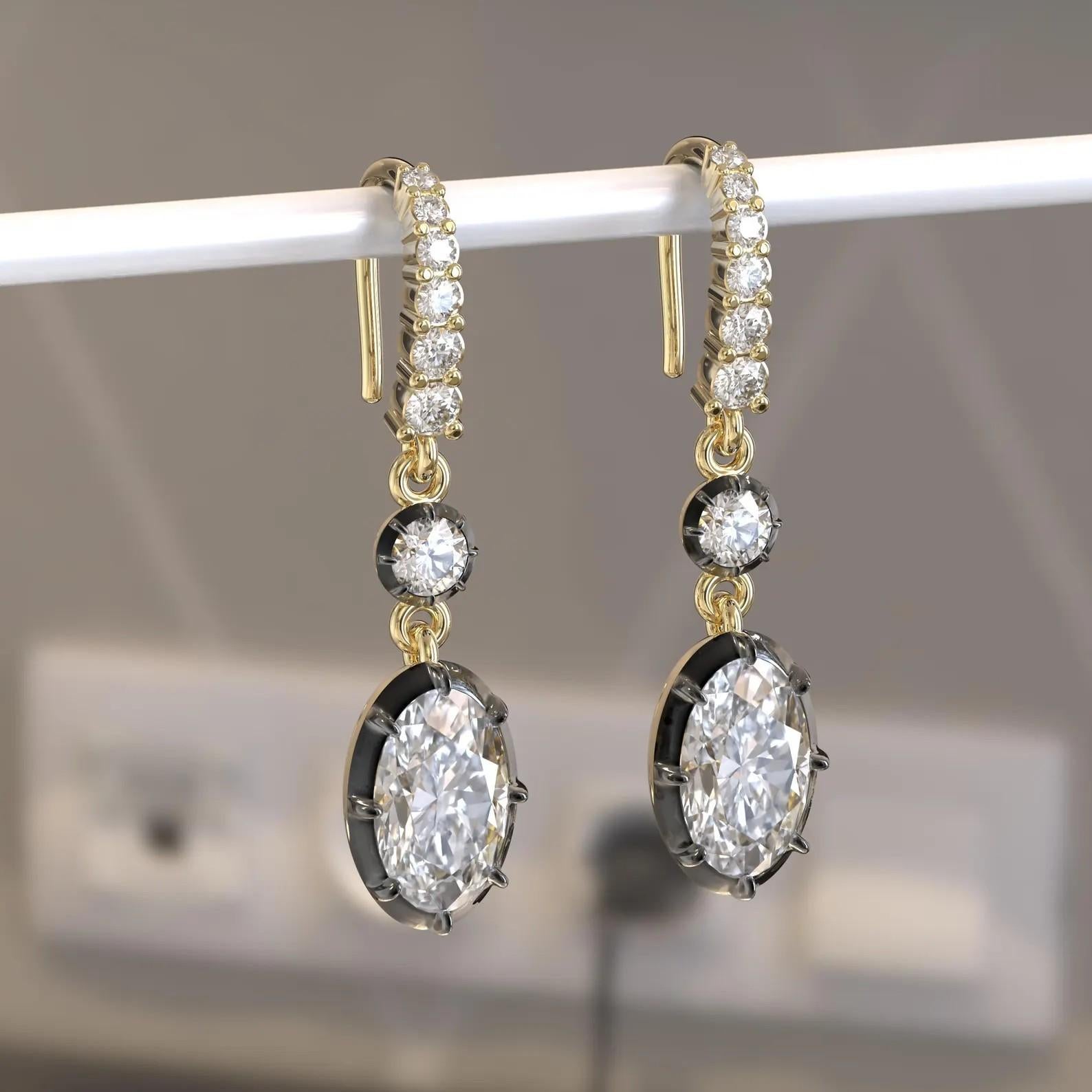 Fuso in oro 14 carati. Questi bellissimi orecchini sono incastonati a mano con 3,0 carati di moissanite e .40 carati di diamanti scintillanti.

SEGUITE la vetrina di MEGHNA JEWELS per vedere le ultime collezioni e i pezzi esclusivi. Meghna Jewels è