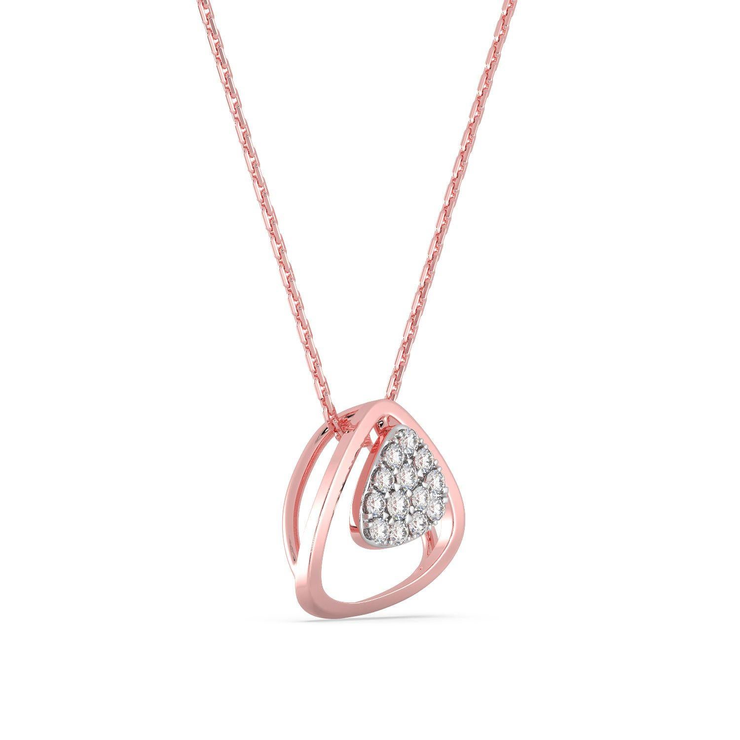 The pebble pendant is hand set in 18K gold and .07 carat of sparkling diamonds.

The 18 Karat Gold Pebble Diamond Necklace was created with the timeless beauty of nature in mind. The delicate pebble design, paired with diamonds, embodies the idea