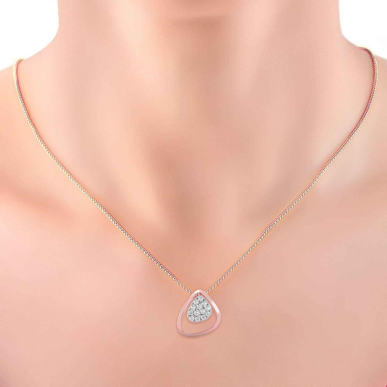 Mixed Cut Meghna Jewels Pebble Diamond 18k Gold Pendant Necklace For Sale