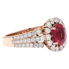 Meghna Jewels Ruby Diamond 18 Karat Rose Gold Ring