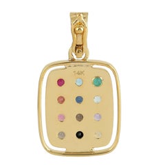 Meghna Jewels Star Medallion 14K Gold Diamond Charm Pendant Necklace