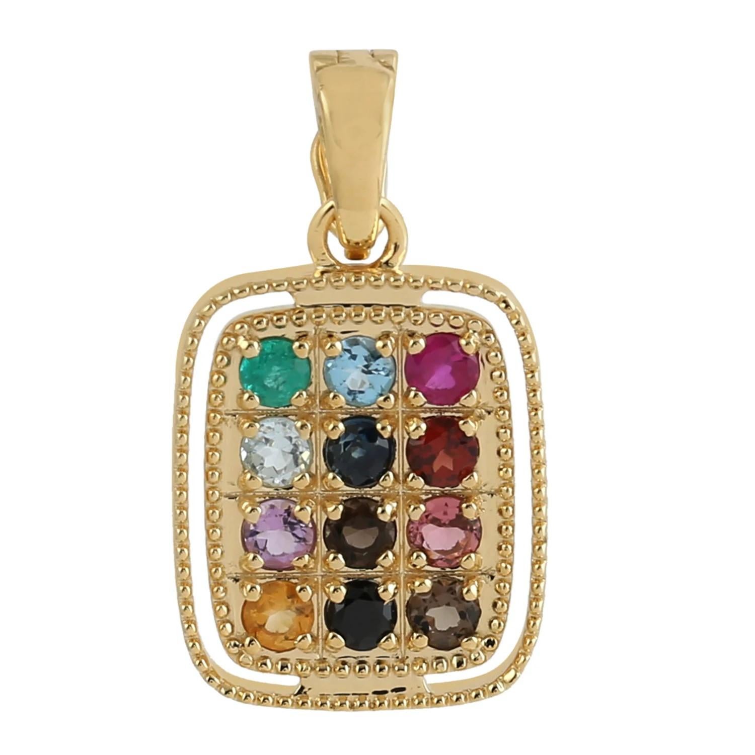 Modern Meghna Jewels Star Medallion 14K Gold Diamond Charm Pendant Necklace For Sale