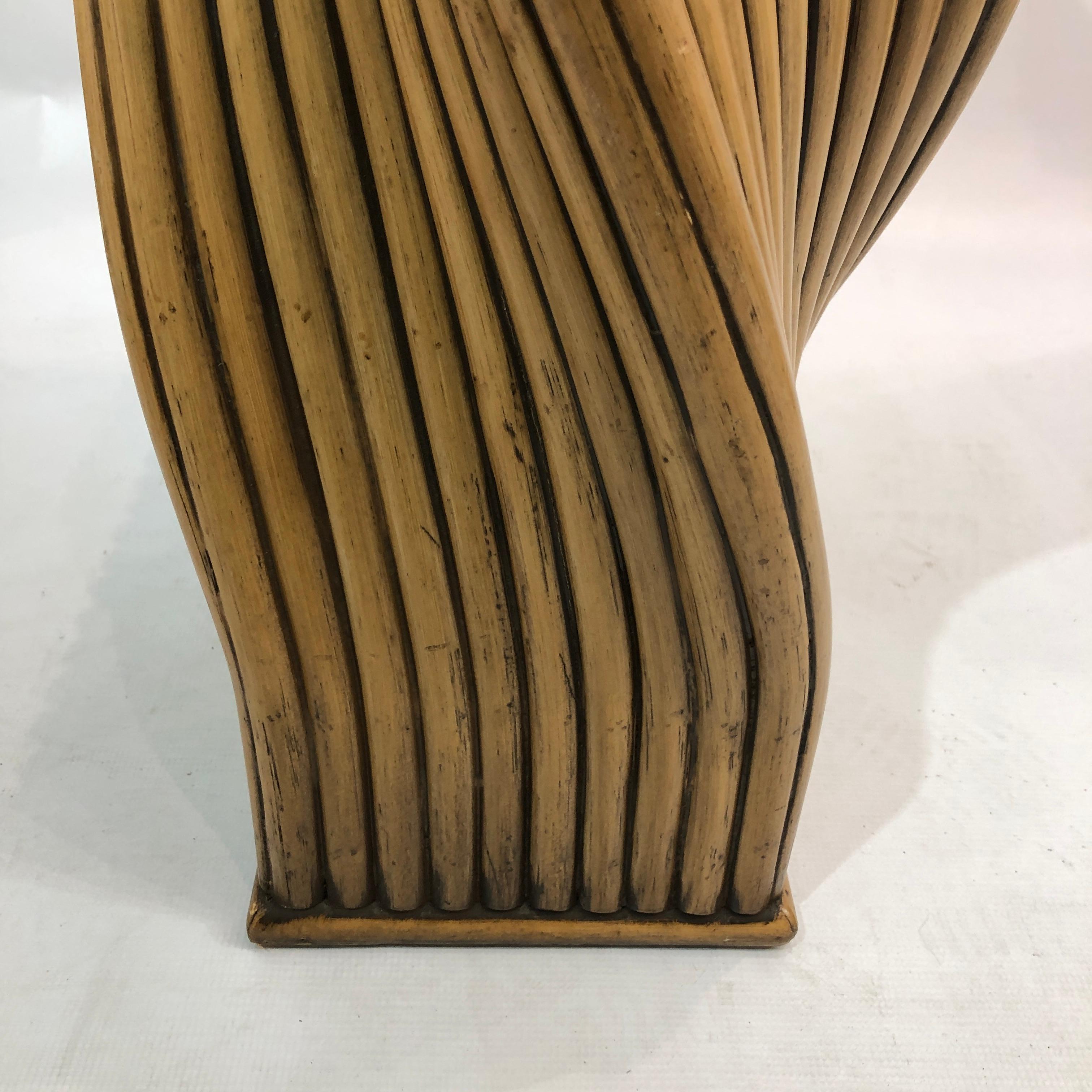 Mehitabel McGuire Twisted Pedestal Bamboo Dining Table MidCentury Boho 1970s For Sale 7