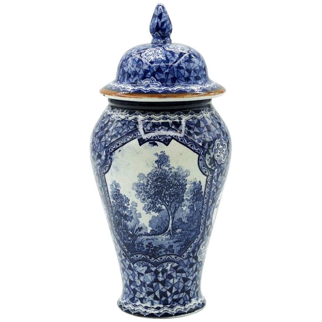 Mehlem Blue Vase by Franz Anton Mehlem, 1900