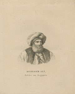 Mehmed Ali Pasha of Egypt – Early 19th Century Portrait Engraving, circa 1830