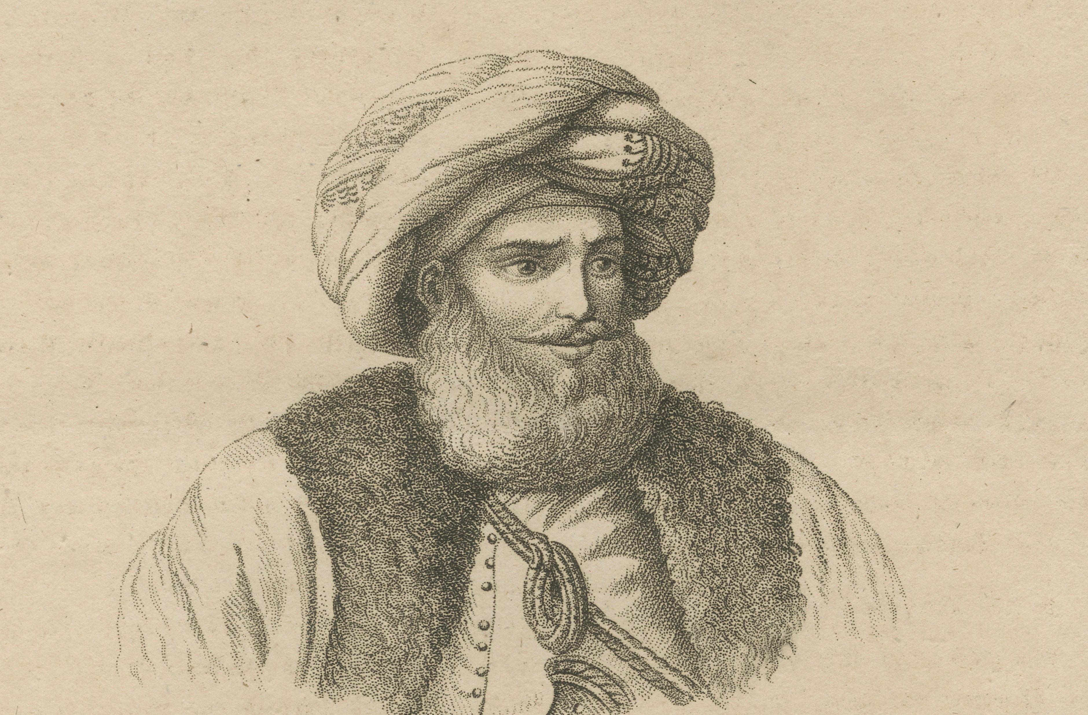 Engraved Mehmed Ali Pasha of Egypt – Early 19th Century Portrait Engraving, circa 1830 For Sale