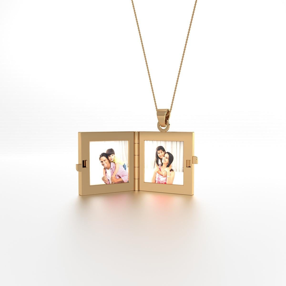 Round Cut Mehr Locket - Sqaure without chain For Sale