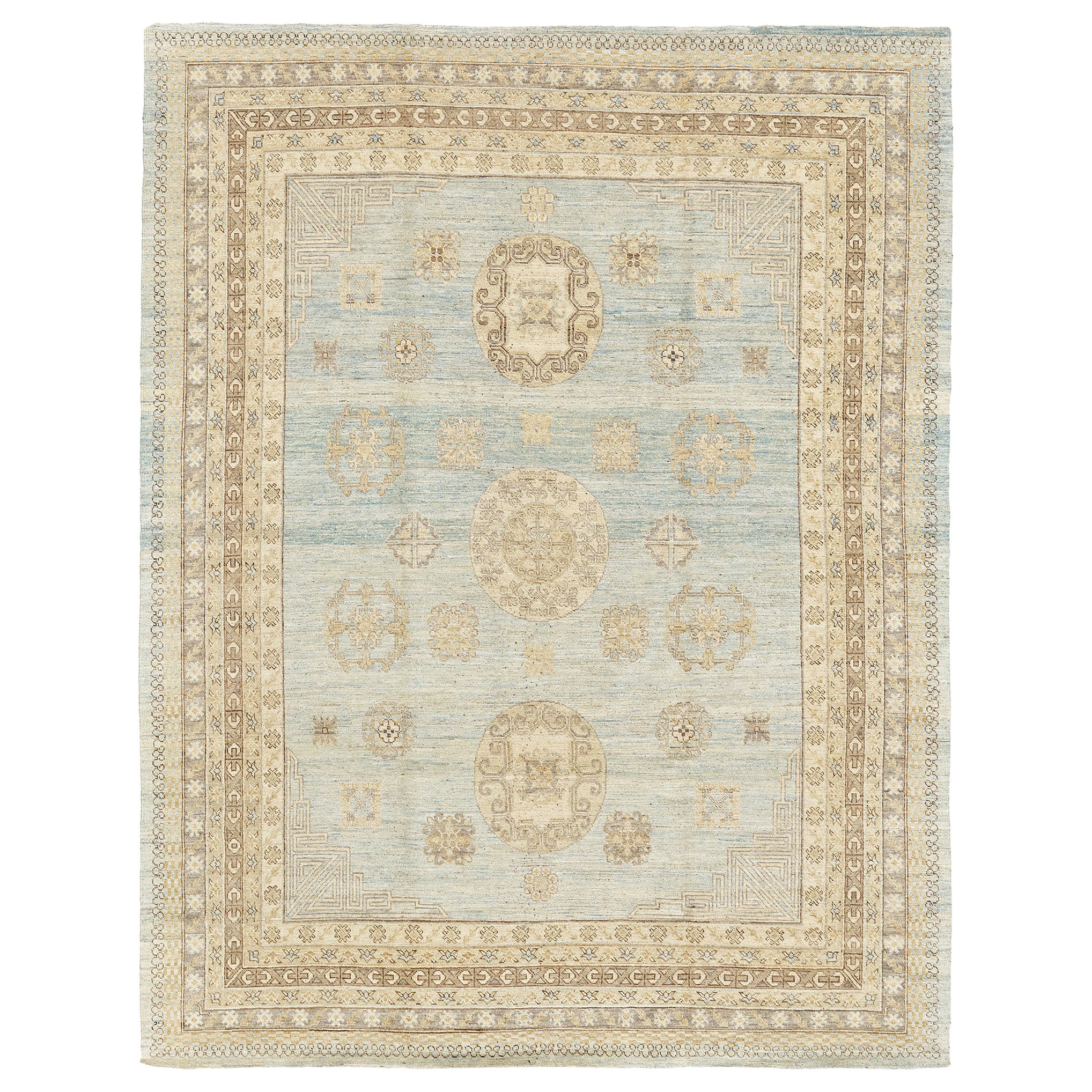 Mehraban 18ème siècle Revival Khotan Design Revival D5387 Safira