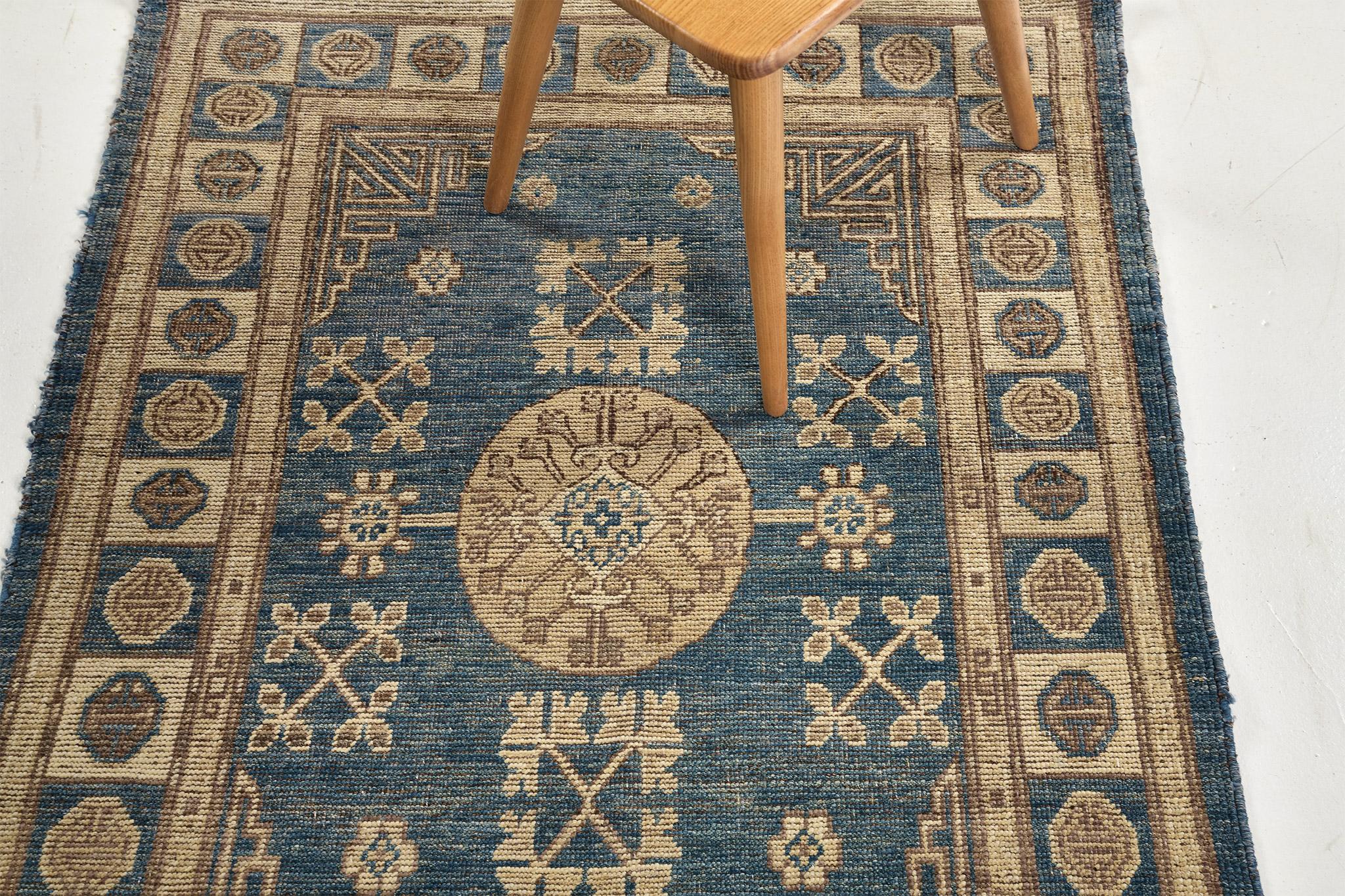 Afghano Mehraban 18° secolo Khotan Design Revival D5390 in vendita