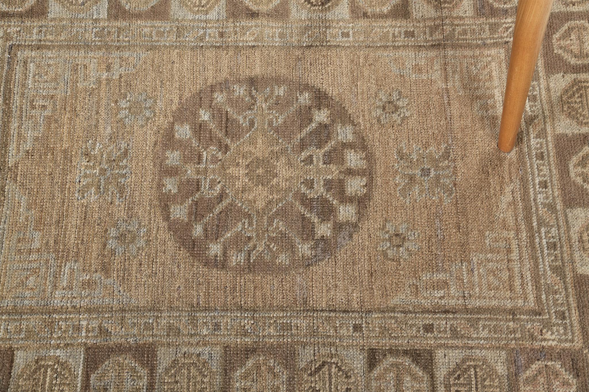 Noué à la main Mehraban 18ème siècle Revival Khotan Design Revival D5390 en vente
