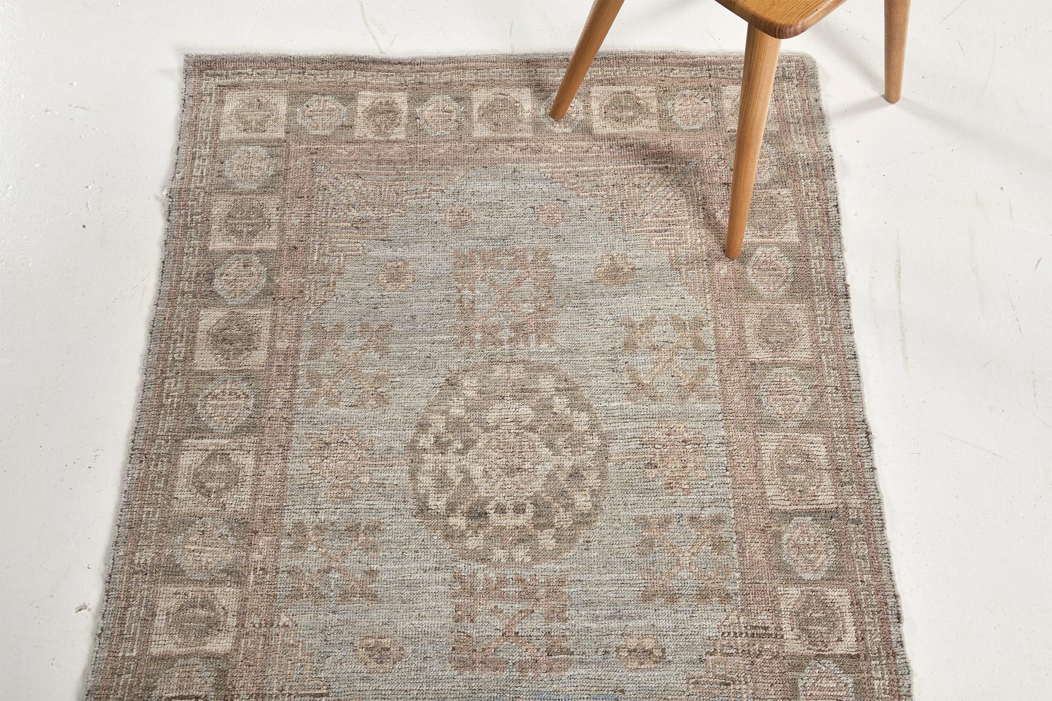 Noué à la main Mehraban 18ème siècle Revival Khotan Design Revival D5390 en vente