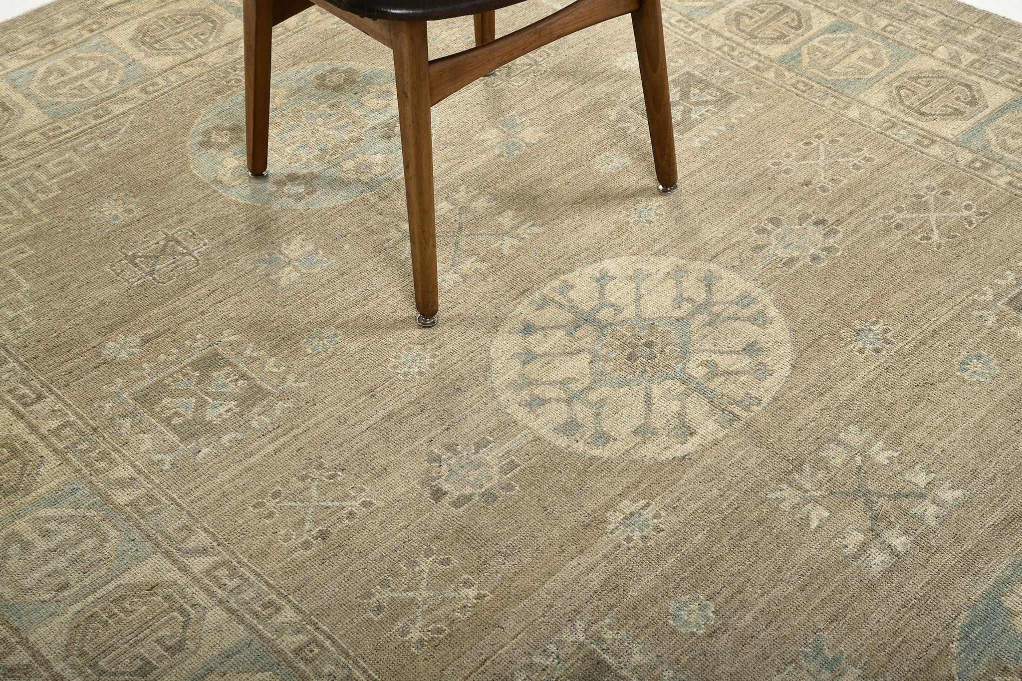 Noué à la main Mehraban 18ème siècle Revival Khotan Design Revival D5390 en vente