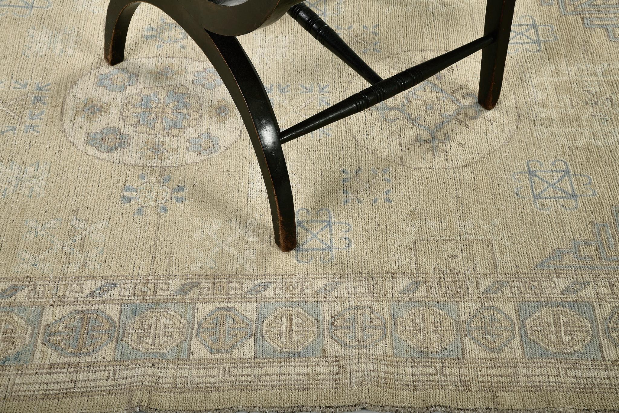 Afghano Mehraban 18° secolo Khotan Design Revival D5390 Safira in vendita