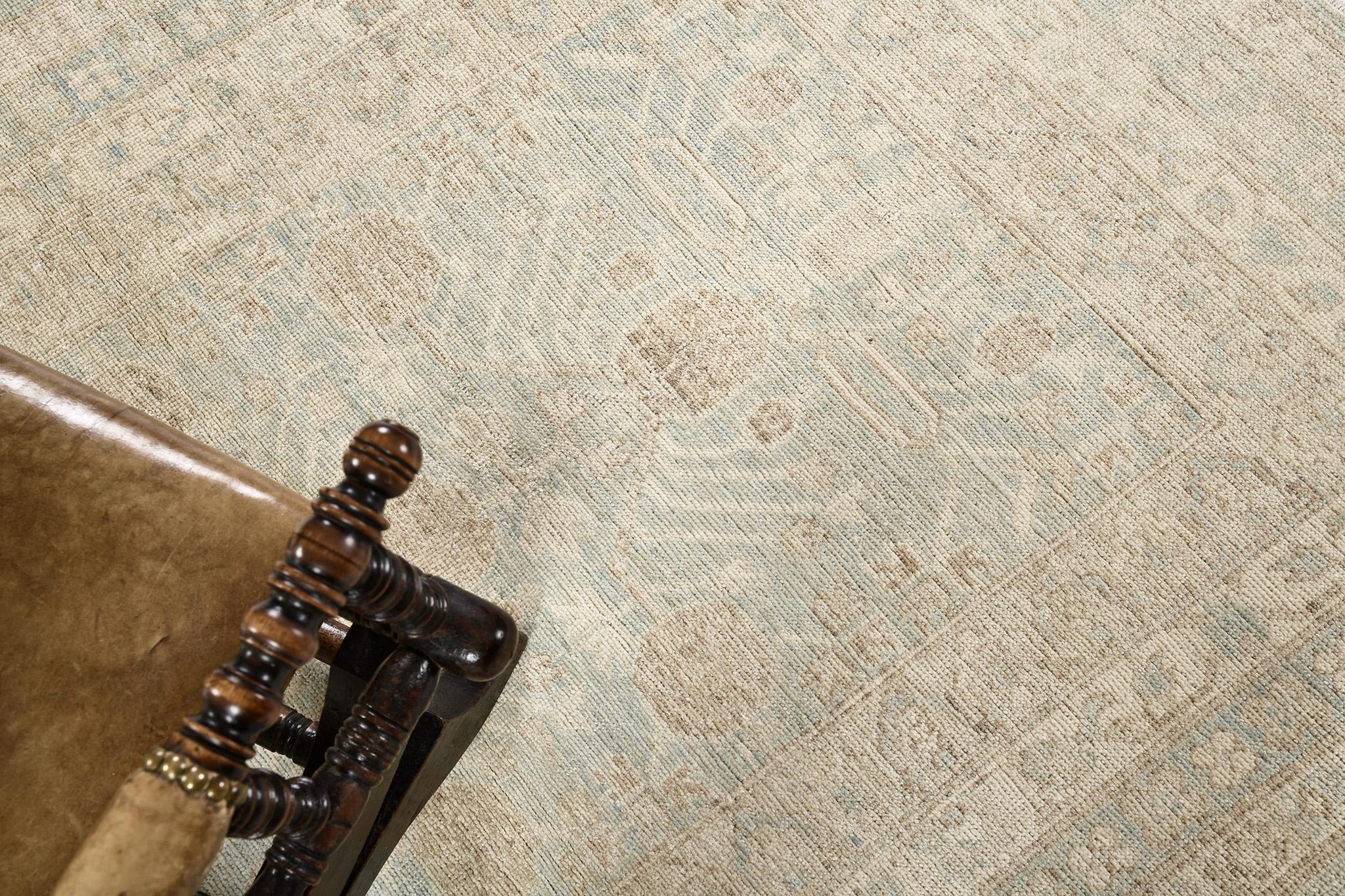 Mehraban Siglo XVIII Renacimiento del Diseño Khotan D5446 Safira Afgano en venta