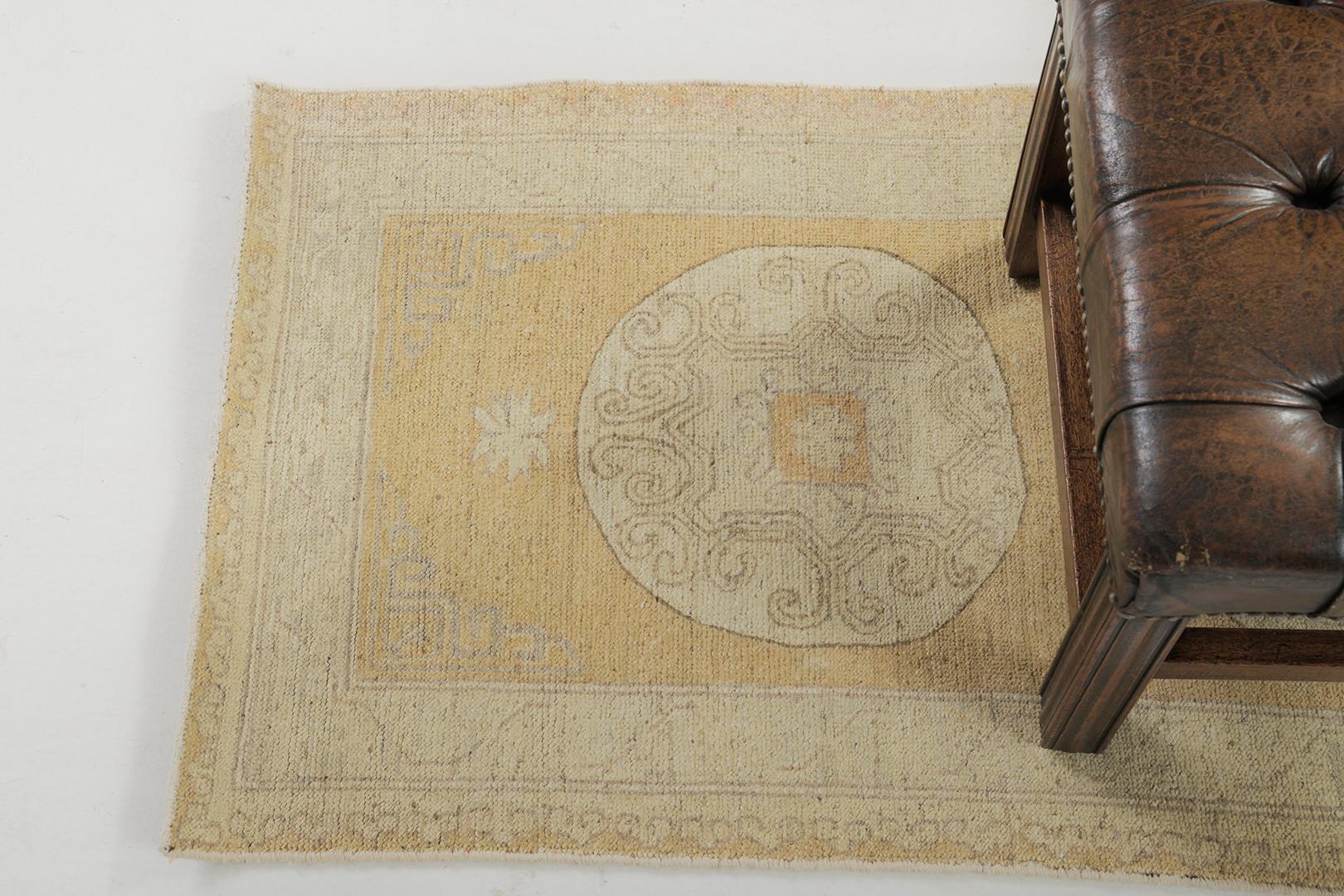 Hand-Knotted Mehraban 18th Century Khotan Design Revival Runner D5387 For Sale