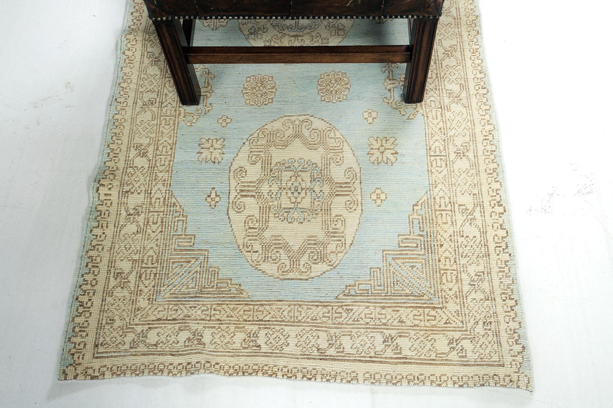 Mehraban 18th Century Khotan Design Revival Runner D5387 For Sale 1