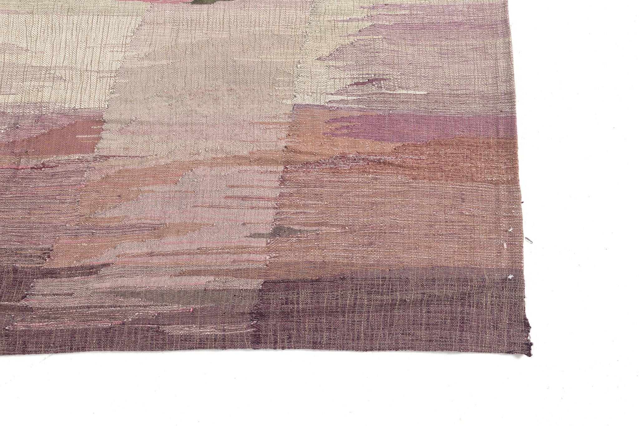 Wool 1970s European Flat Weave Kilim by Diane Didier For Sale