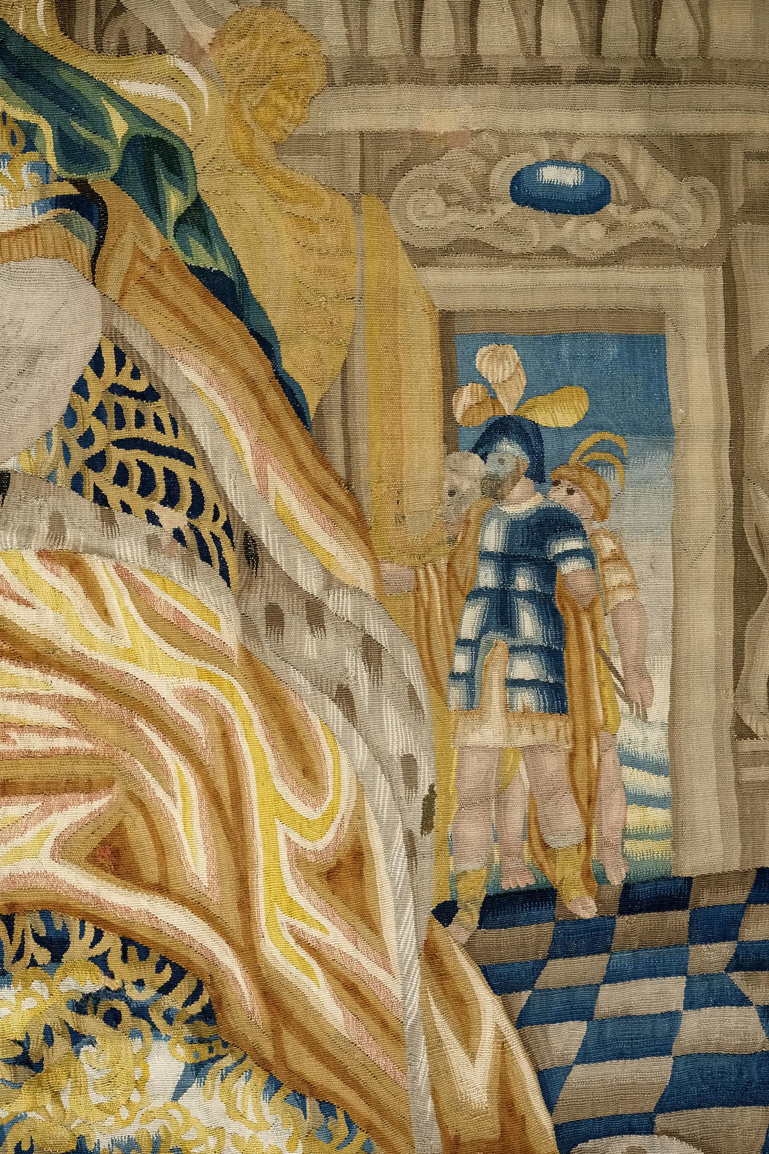 Mehraban Antiker Brüsseler Wandteppich aus dem 17. Jahrhundert (Handgeknüpft) im Angebot
