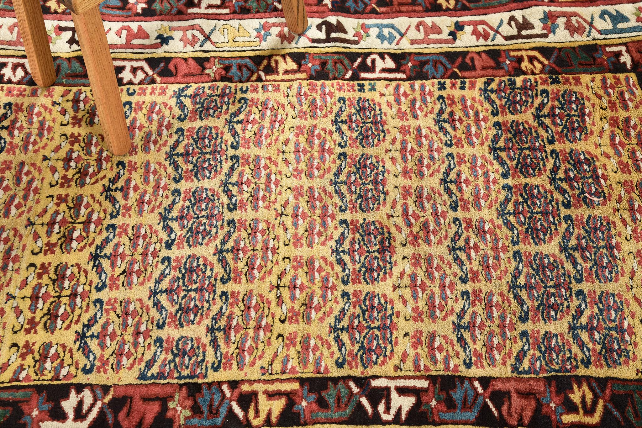 Hand-Knotted Mehraban Antique Caucasian Kazak For Sale