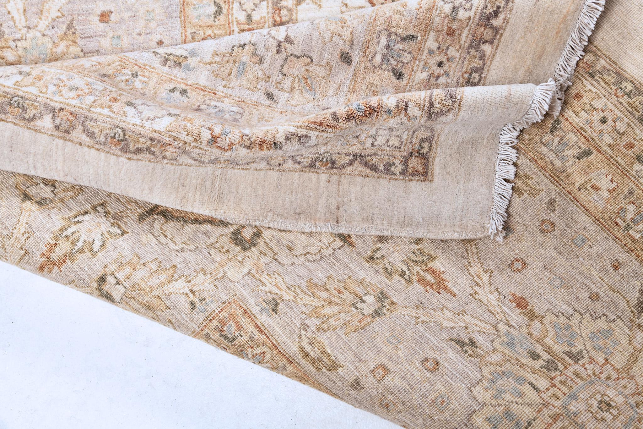 Hand-Knotted Mehraban Antique Lahore Revival For Sale