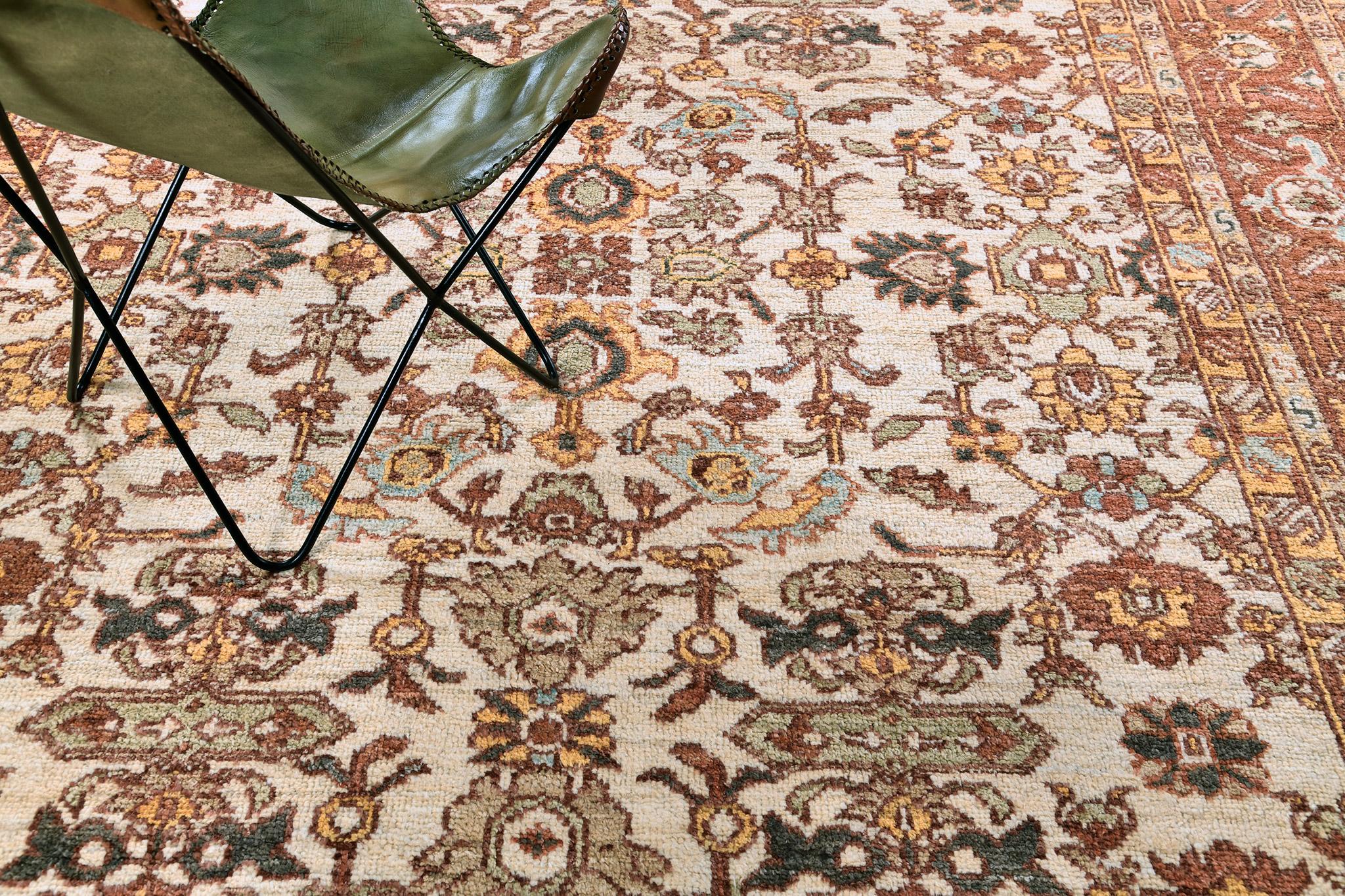 Annodato a mano Mehraban Rugs antico Mahal Revival in vendita