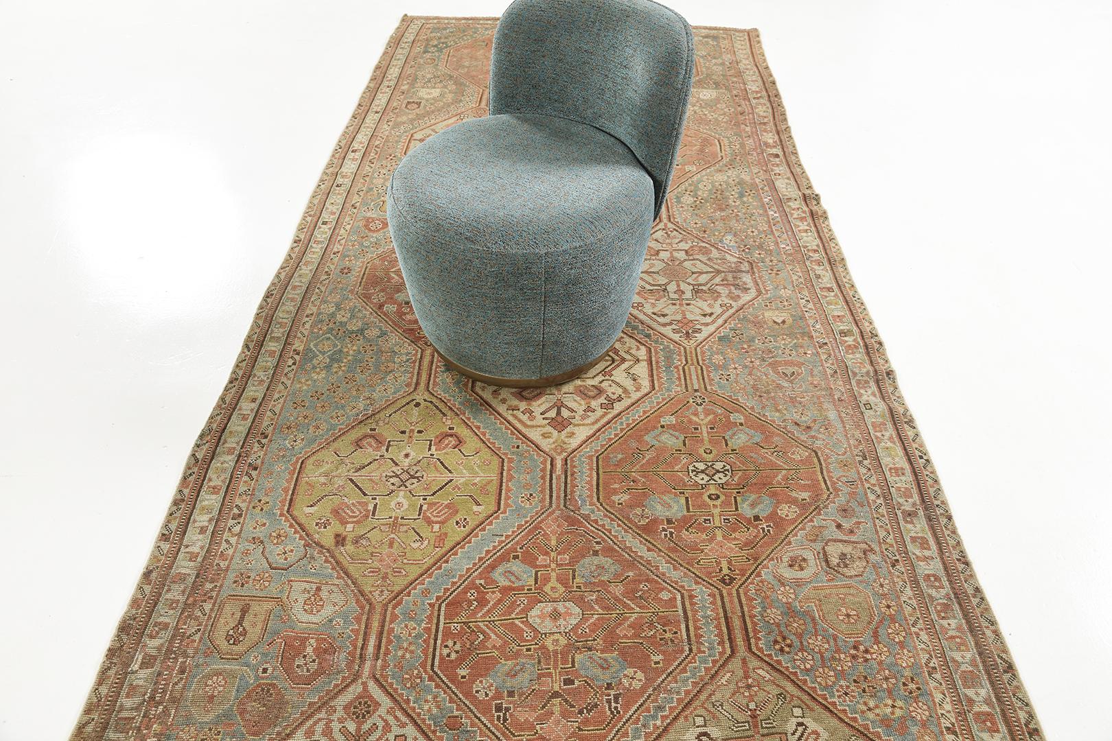 Early 20th Century Mehraban Antique Persian Ghashghaei For Sale