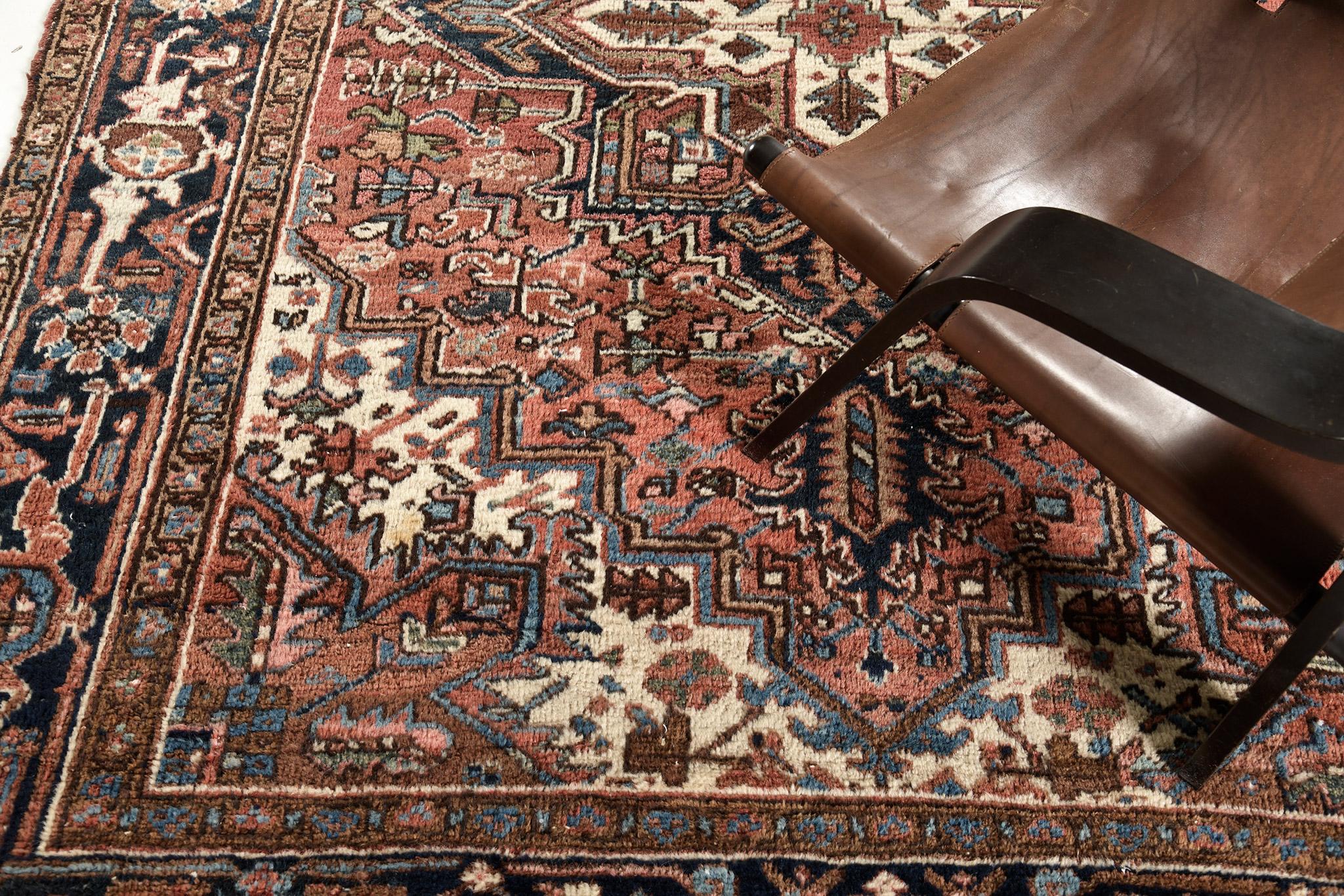 Hand-Knotted Mehraban Antique Persian Heriz 30668 For Sale