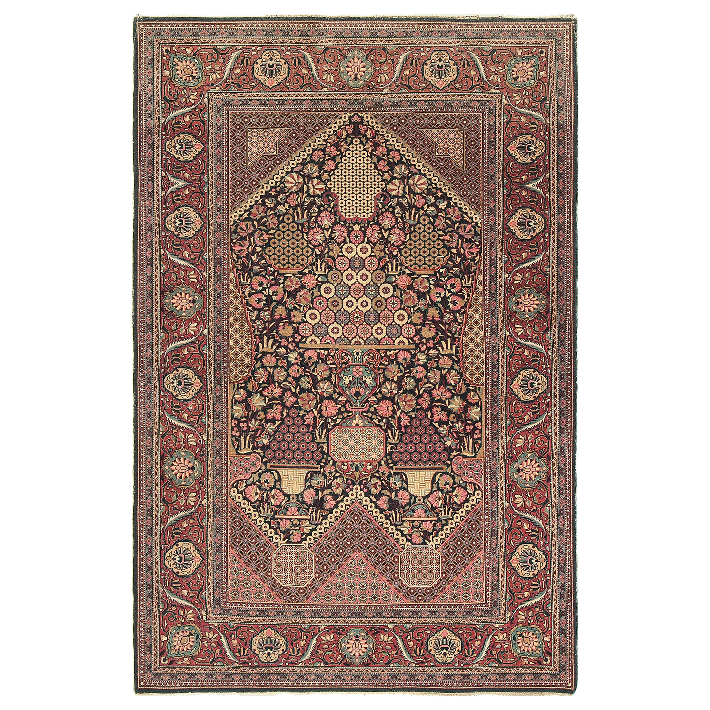Mehraban Antiker persischer Kashan-Teppich 26822 im Angebot