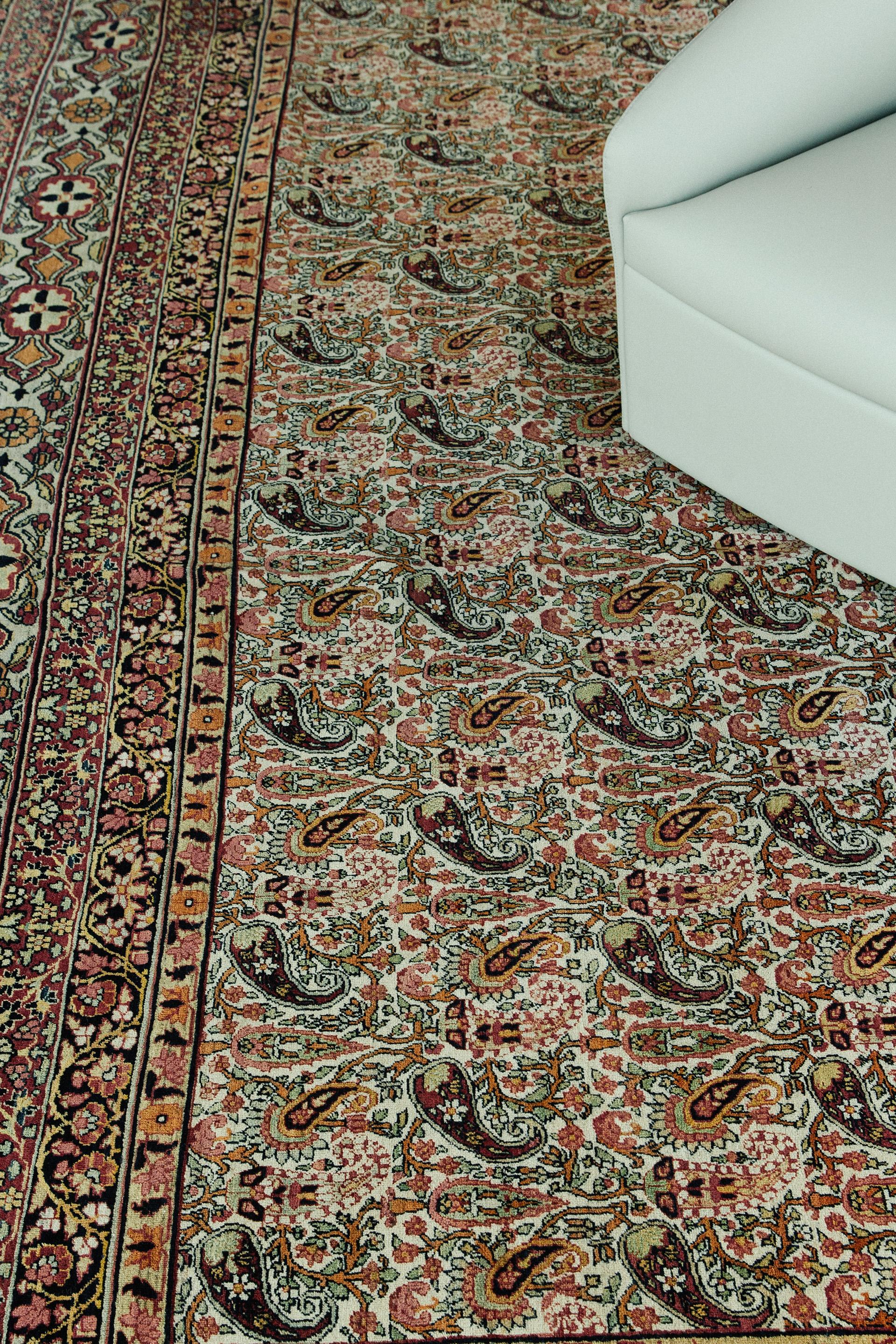 Hand-Knotted Antique Persian Kermanshah Rug For Sale