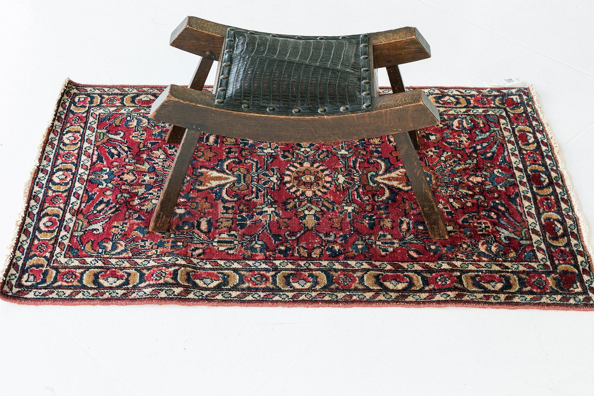 Wool Mehraban Antique Persian Lilian Rug 11961 For Sale