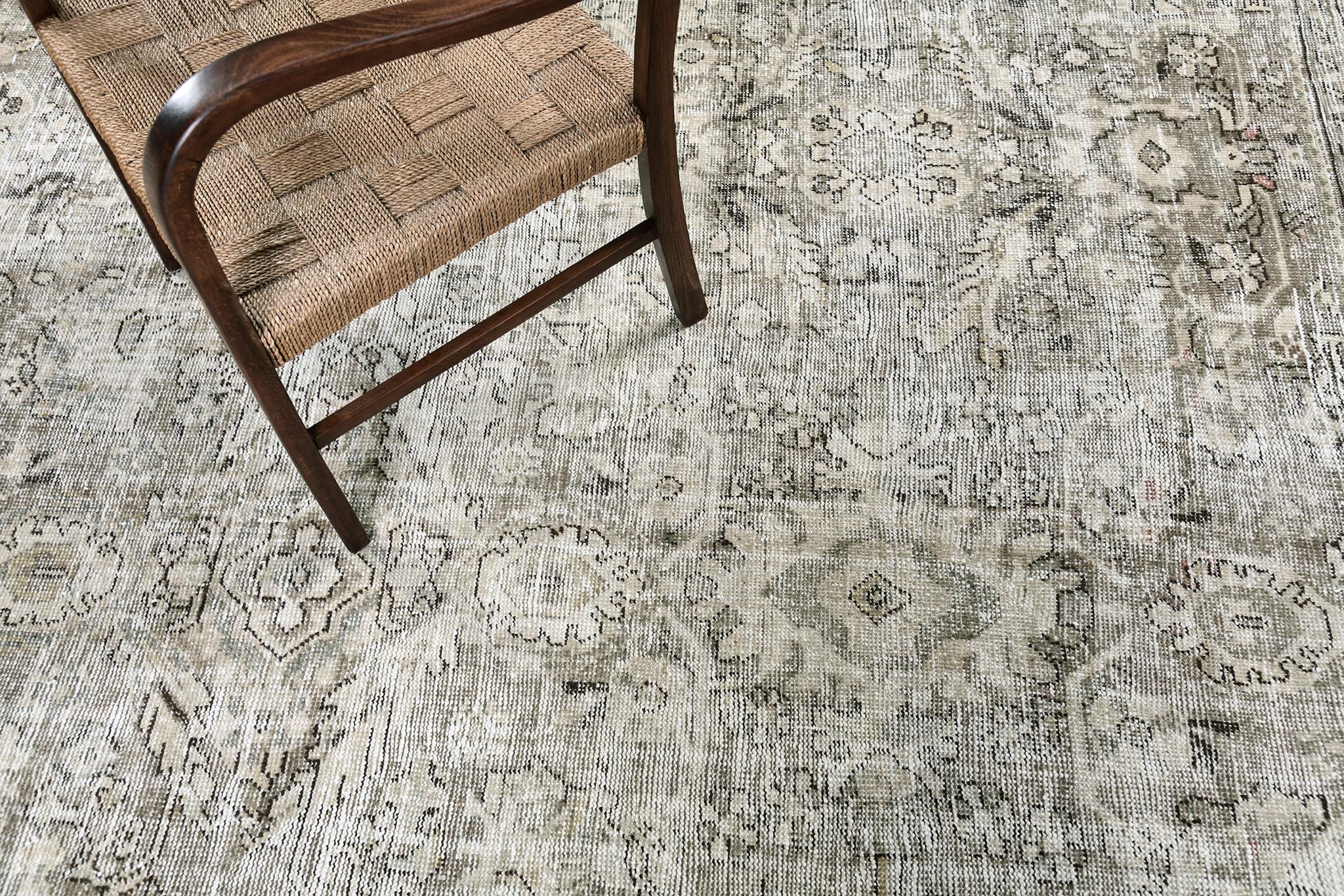 Hand-Knotted Mehraban Antique Persian Mahal For Sale