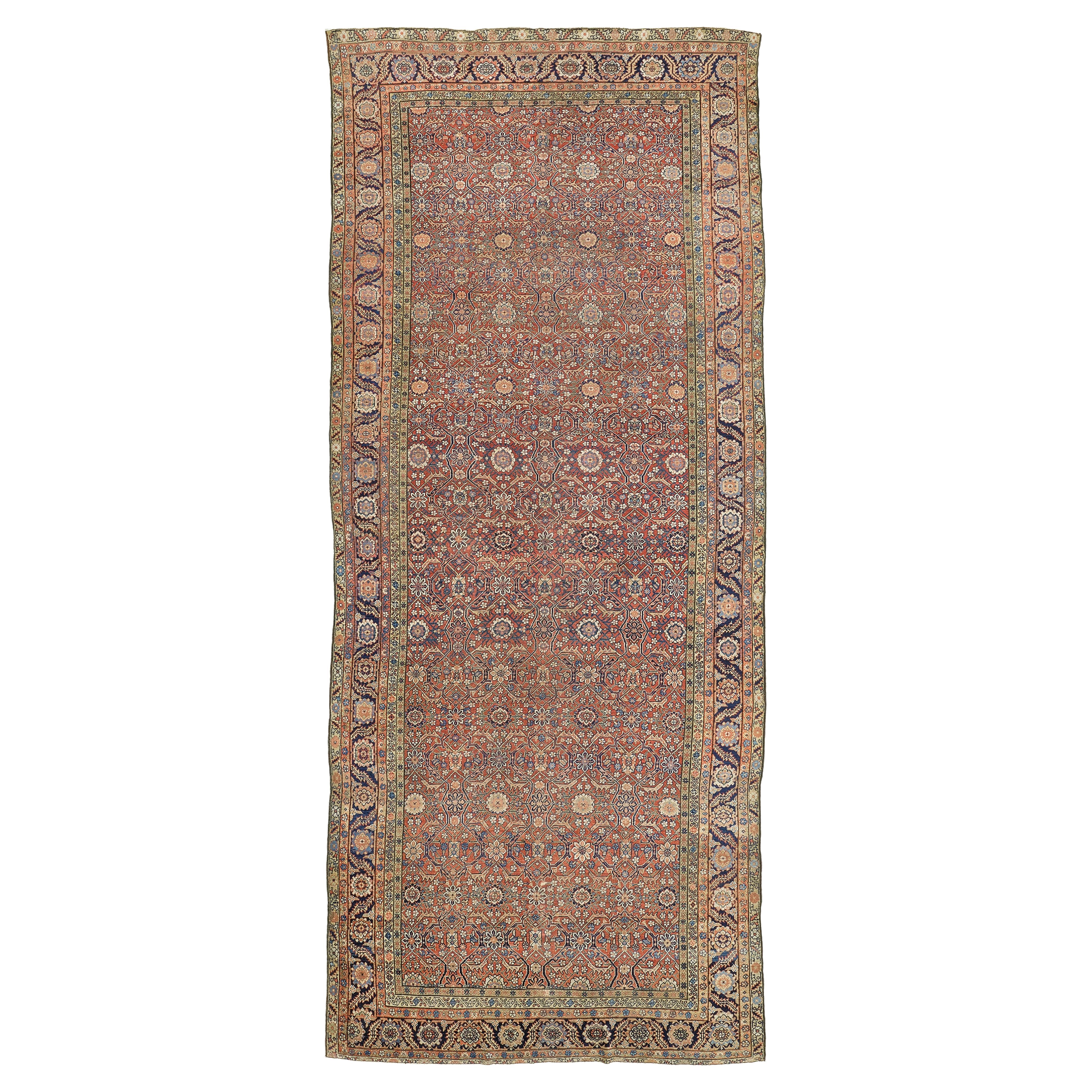 Antique Persian Mahal Gallery Size Rug For Sale