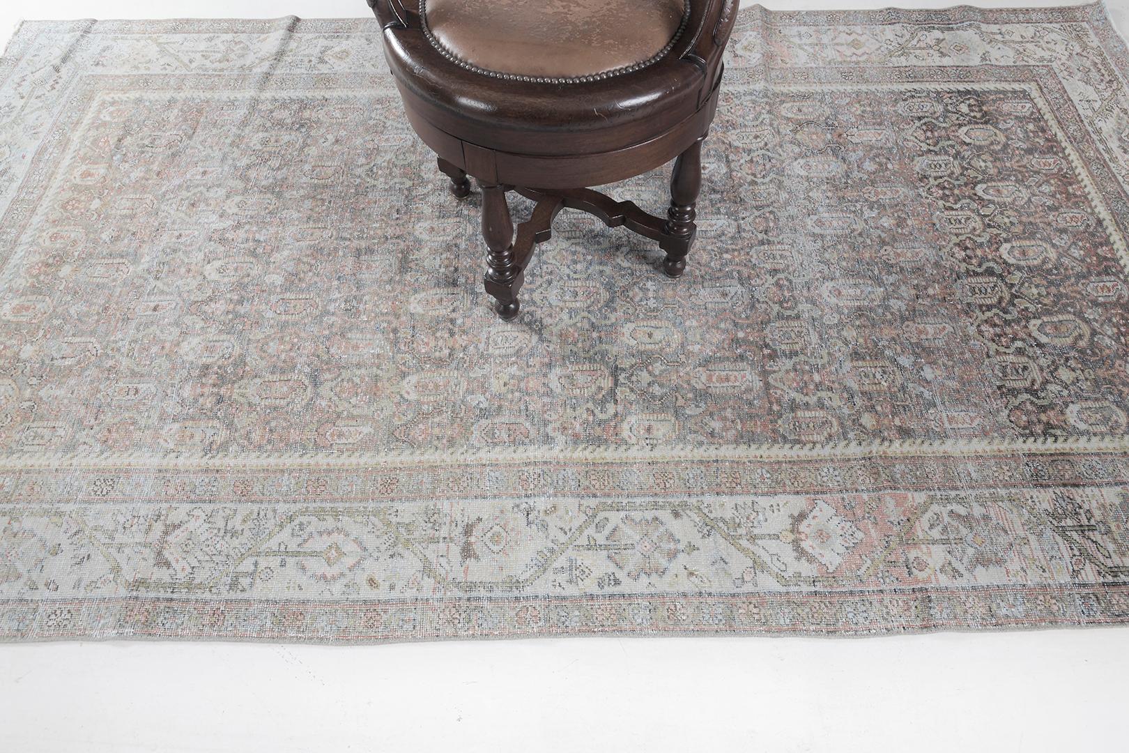 Mehraban Antique Persian Mahal Rug For Sale 4