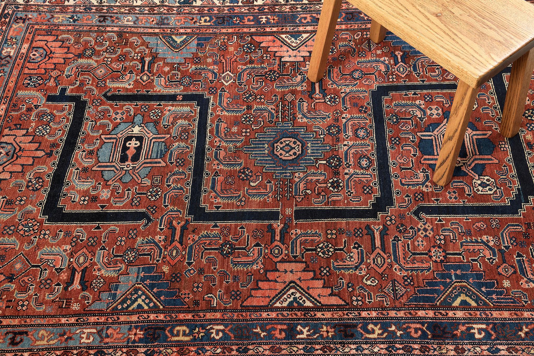 Hand-Knotted Mehraban Antique Persian Malayer 18174 For Sale
